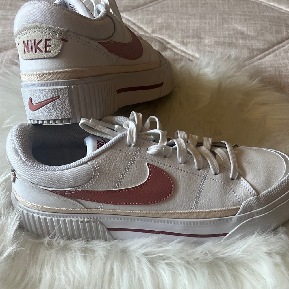 Nike Women's White and Red Sneakers